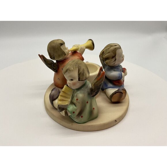 Hummel Figurine Herald Angels Candlestick Holder TMK2 Full Bee Goebel Germany - Picture 16 of 16